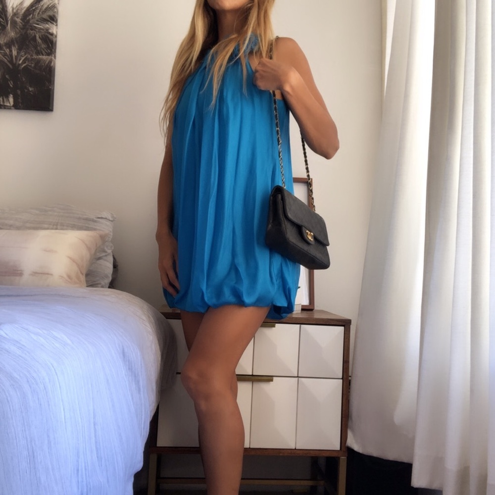 bebe Silk mini dress Blue size S